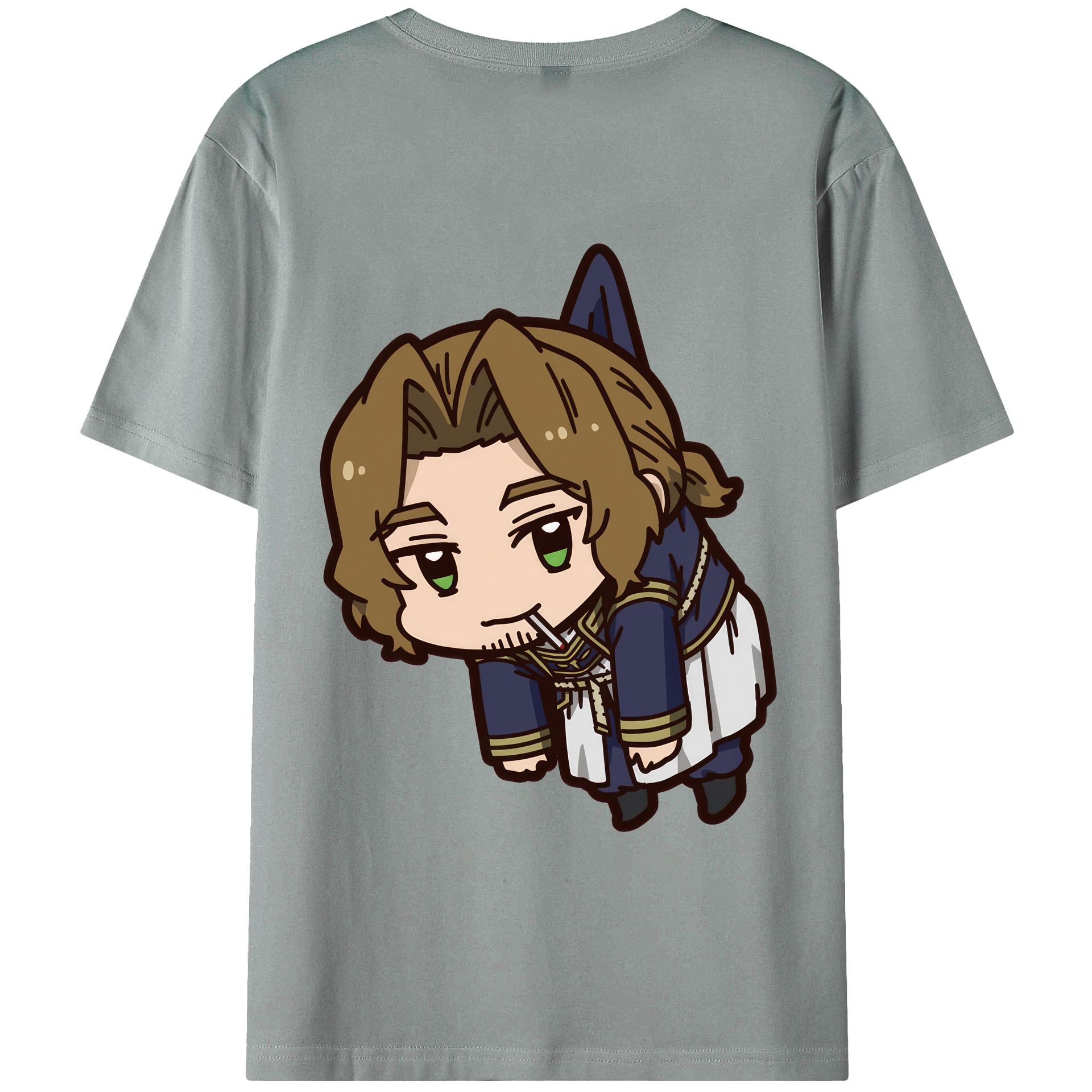 （画像用） 葬送のフリーレン Frieren 綿100％ メンズ半袖Tシャツ（バックプリント） 通気性